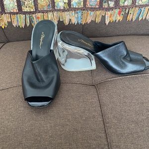 3.1 PHILLIP LIM  OT PLEXI HEEL MULE BLACK